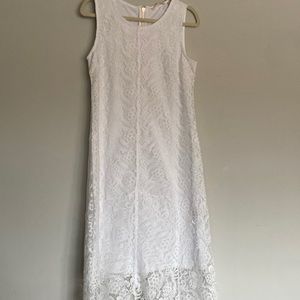 Soft surroundings white lace dress in size 10P